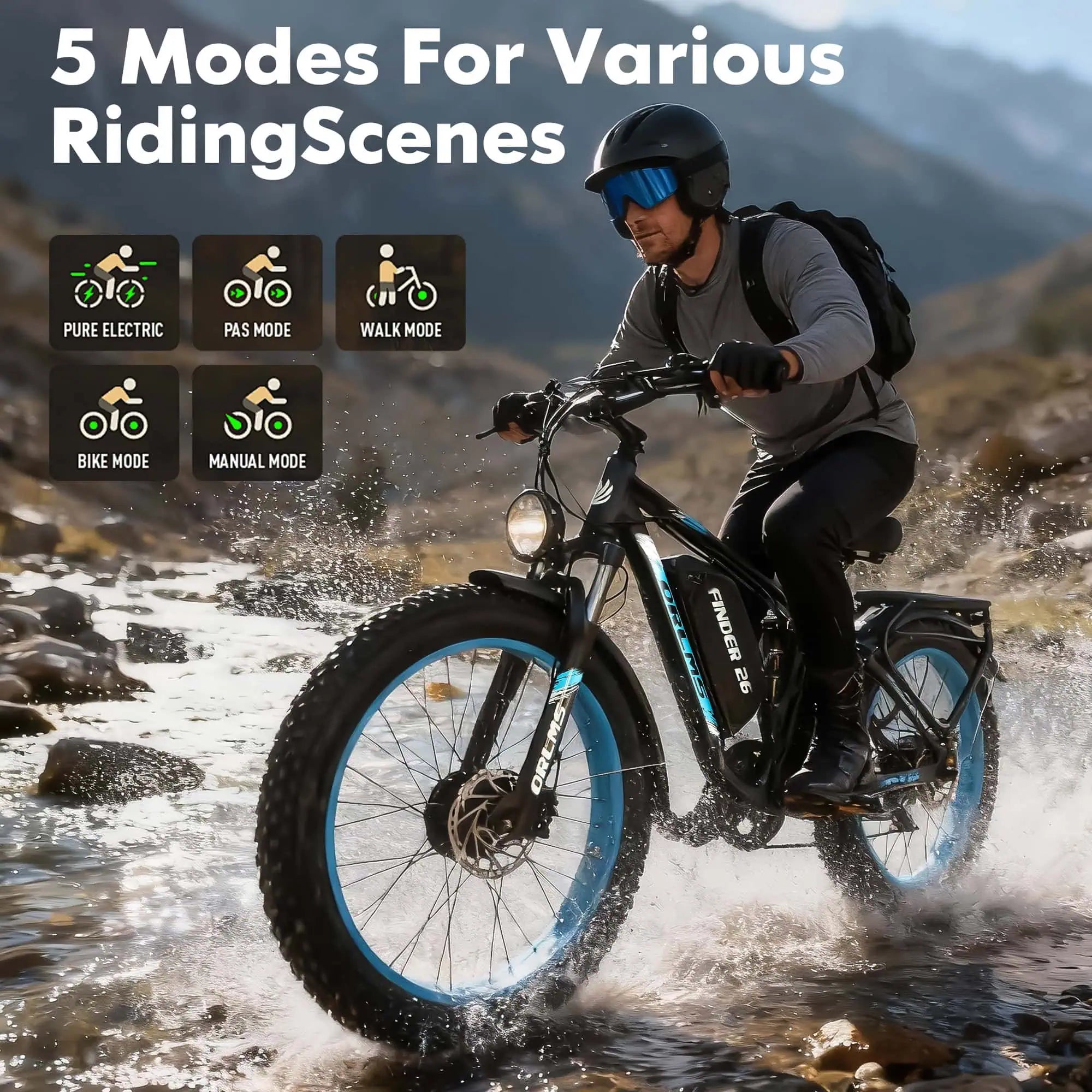 YinZhiBoo Dual Motor Electric Mountain Bike 5000W ,60V Battery Certified to UL2849