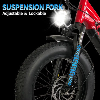 Y800  750W Motor  Fat Tire Electric Bike，32MPH, 40 Mile Range