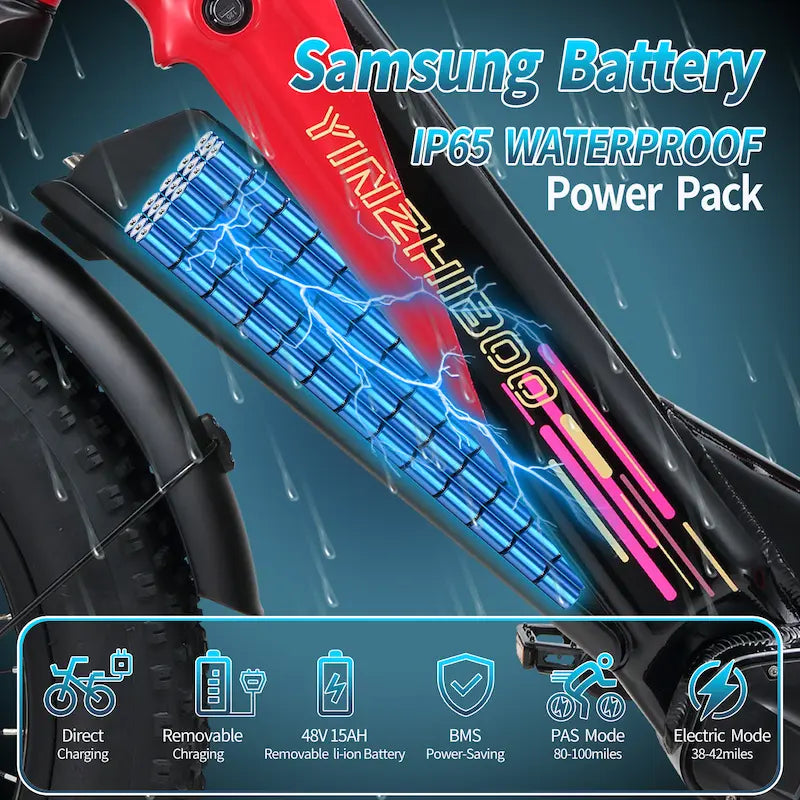 Y800  750W Motor  Fat Tire Electric Bike，32MPH, 40 Mile Range