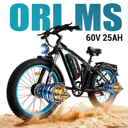 YinZhiBoo Dual Motor Electric  Mountain Bike 5000W ,60V  Battery Certified   to  UL2849