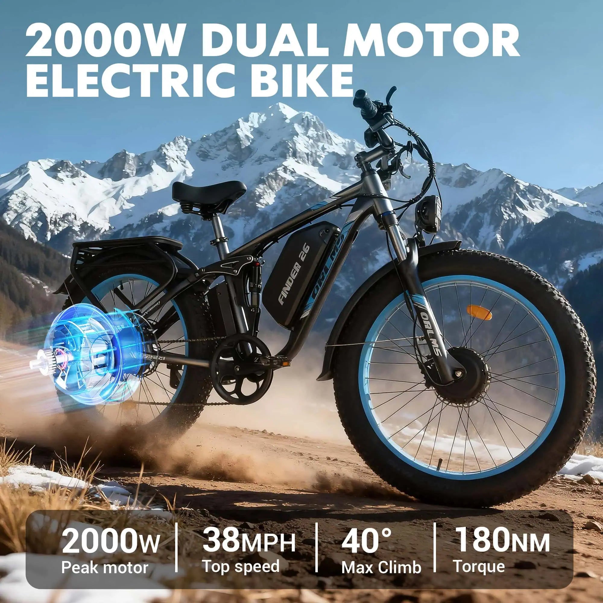 YinZhiBoo Dual Motor Electric  Mountain Bike 5000W ,60V  Battery Certified   to  UL2849