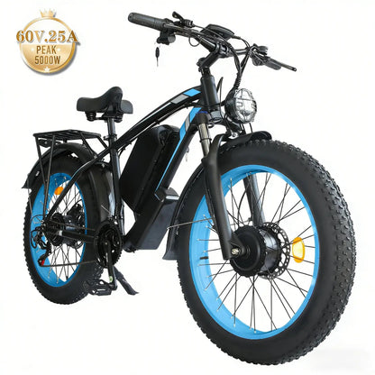 YinZhiBoo 5000W Fat Tire Electric Bike，Dual Motor Off-Road  Electric Mount Bike，60V  Battery Certified   to  UL2849