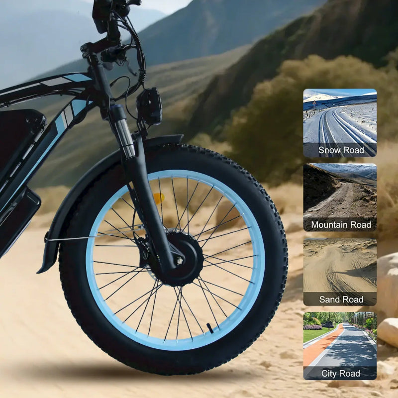 YinZhiBoo 5000W Fat Tire Electric Bike，Dual Motor Off-Road  Electric Mount Bike，60V  Battery Certified   to  UL2849