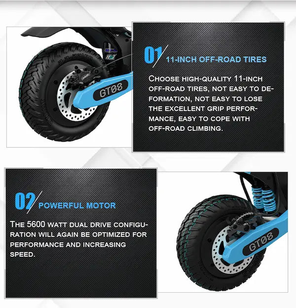 GT08 Electric Scooter With 60V 27Ah Battery ,5600W Dual Motor Commuter Scooter Up to 50MPH & 45 Miles Range (Folding)